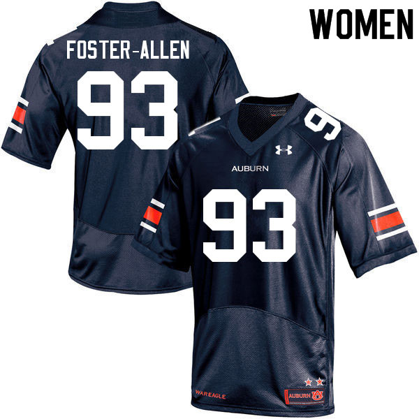 Women #93 Daniel Foster-Allen Auburn Tigers College Football Jerseys Sale-Navy